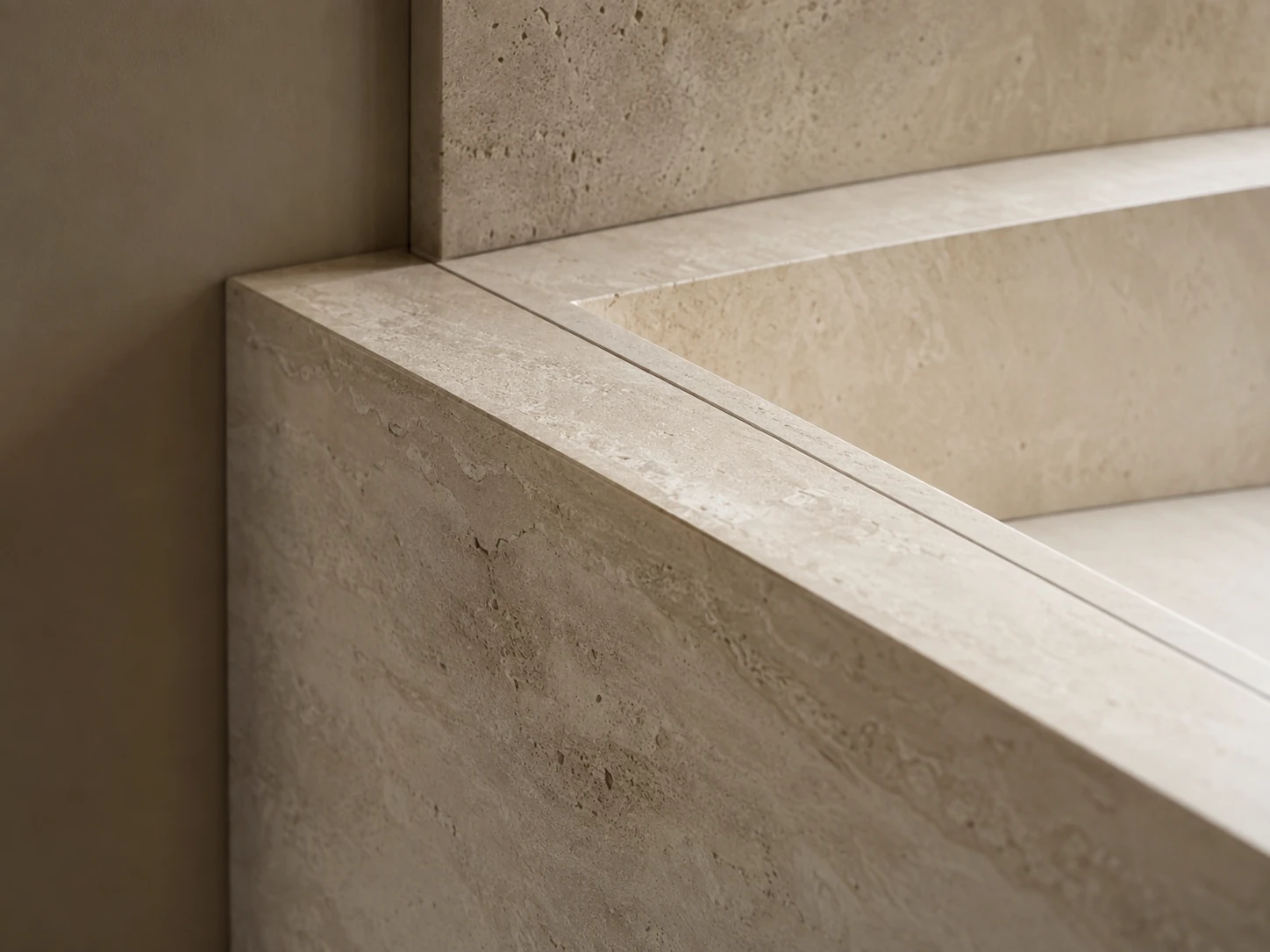 Natural stone edge and basin detail study