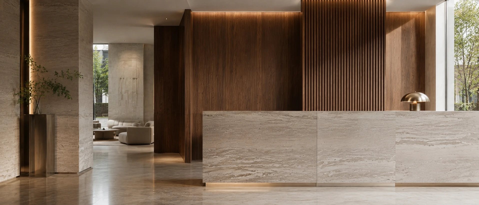 Natural stone architectural interior